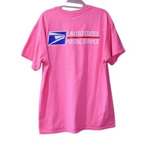 Gildan Pink USPS Short Sleeve Tee Shirt LARGE